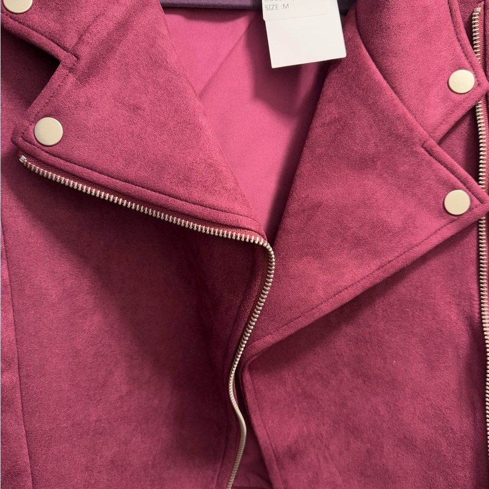 BRAND NEW! Suede Moto Jacket 😎 Purple women’s jacket. Size Medium - Picture 6 of 7